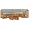 vidaXL Sofa-Sets 6 pcs Natuurlijk en Lichtgrijs Massief Acaciahout