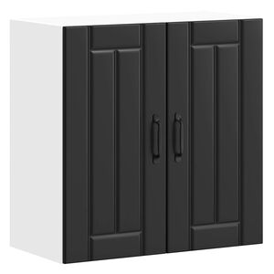 vidaXL Keukenbovenkast Lucca bewerkt hout zwart