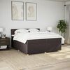 vidaXL Boxspring met matras stof donkerbruin 200x200 cm