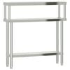 vidaXL Keukenwerktafel met bovenschap 110x30x120 cm roestvrij staal