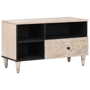 vidaXL TV-kast Wit 80 x 33,5 x 46 cm Massief Mango Hout