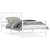 vidaXL Bedframe met hoofd- en voeteneinde metaal wit 100x200 cm