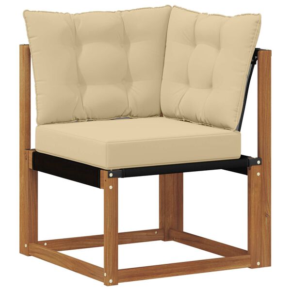 vidaXL Buiten bankenset met kussen 7 pcs Natuurlijk en Beige