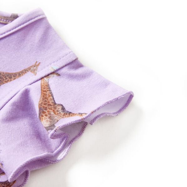 Kinderjurk met mouwen met ruches en trekkoord 140 lila