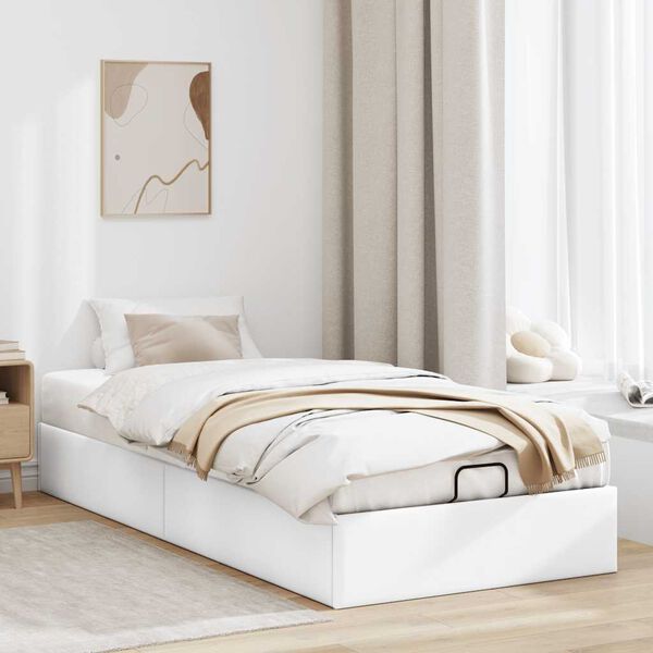 vidaXL Bedframe zonder matras 90x190 cm kunstleer wit