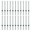 vidaXL Hekpalen 22 pcs Groen 100 cm Staal