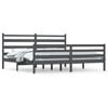 vidaXL Bedframe massief grenenhout grijs 200x200 cm