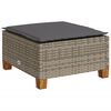 vidaXL Tuinkruk met kussen 63,5x56x32 cm poly rattan grijs