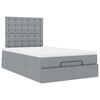 vidaXL Ottoman bed met matras 120x190 cm stof lichtgrijs