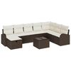 vidaXL Tuin Sofa Set met kussen met opslag 9 pcs Bruin Poly riet