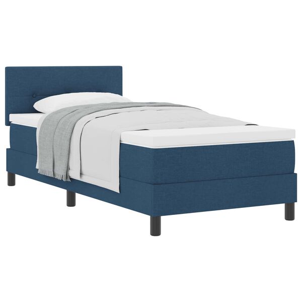 vidaXL Boxspringbed met hoofdeinde Blauw 100 x 200 cm Stof
