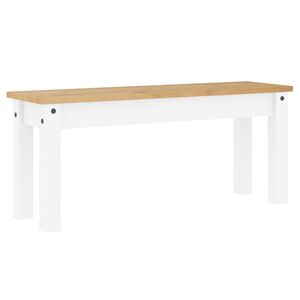 vidaXL Eetkamerbank PANAMA 105x30x45 cm massief grenenhout wit