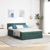 vidaXL Ottoman bed met matras en LED's 140x200cm fluweel donkergroen
