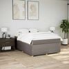 vidaXL Boxspring met matras stof taupe 140x200 cm