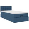 vidaXL Bed poef met matras en LED's 90x200 cm stof blauw