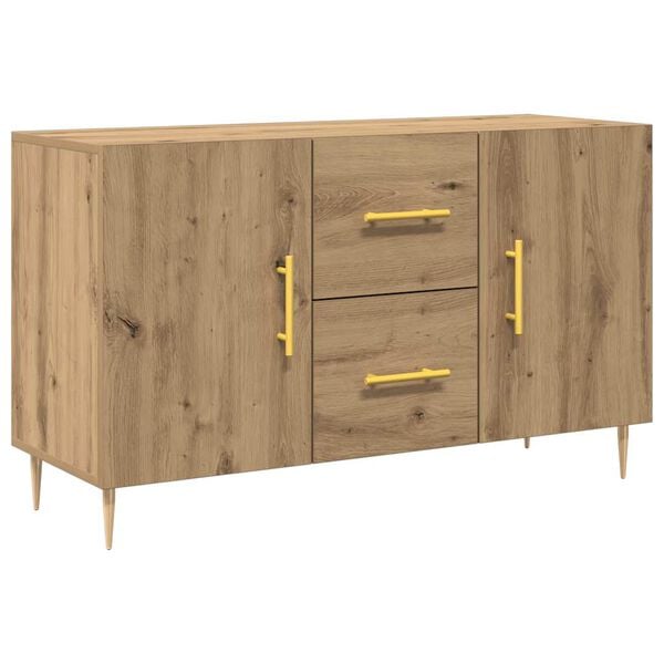 vidaXL Dressoir 100x36x60 cm bewerkt hout artisanaal eikenkleurig
