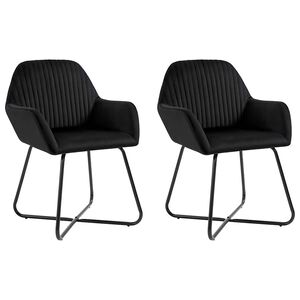 vidaXL Eetkamerstoelen 2 st fluweel zwart