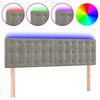 vidaXL Hoofdbord LED 144x5x78/88 cm fluweel lichtgrijs