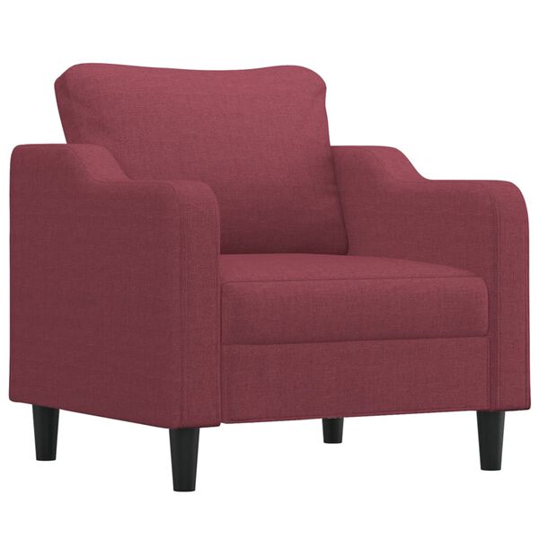 vidaXL Fauteuil met voetenbank 60 cm stof wijnrood