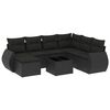 vidaXL 8-delige Loungeset met kussens poly rattan zwart