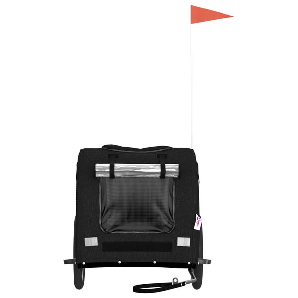 vidaXL Hondenfietstrailer oxford stof en ijzer zwart