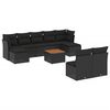 vidaXL 10-delige Loungeset met kussens poly rattan zwart
