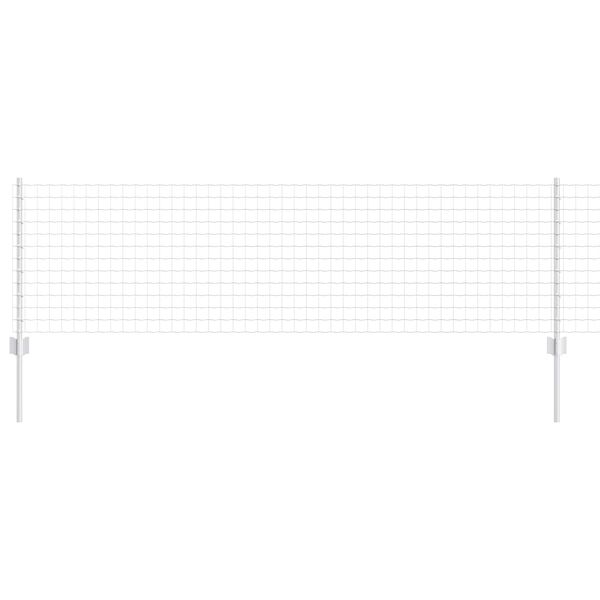 vidaXL Hek met Paal Zilver 0,6 x 25 m Staal