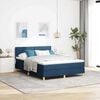vidaXL Boxspringbed met matras met hoofdeinde Blauw 140 x 190 cm Stof