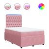 vidaXL Boxspring met matras fluweel roze 120x190 cm