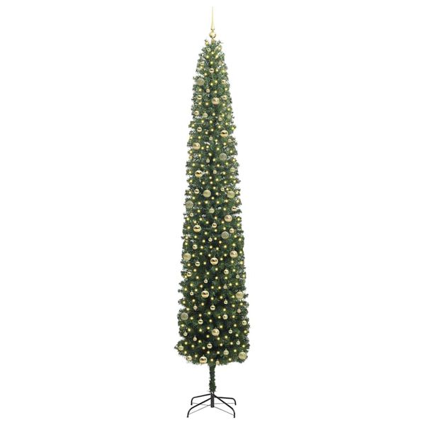 vidaXL Kunstkerstboom Groen 300 cm PVC en Staal en Kunststof