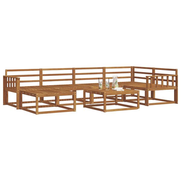 vidaXL Buiten bankenset 7 pcs Naturel Massief Acaciahout