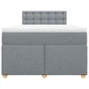 vidaXL Boxspring met matras stof lichtgrijs 120x190 cm