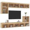vidaXL 8-delige Tv-wandmeubelset met LED bewerkt hout sonoma eiken