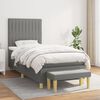 vidaXL Boxspring met matras stof donkergrijs 90x200 cm