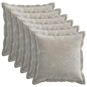 vidaXL Kussensloop 6 st HOUTEN Lichtgrijs 30 x 30 cm Chenille Stof