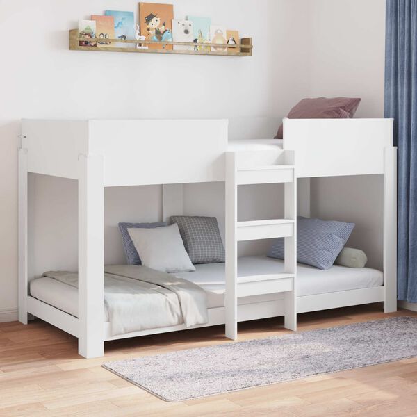 vidaXL Bunk Bed voor Kinderen met matras Wit 100 x 200 cm Bewerkt hout