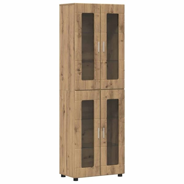 vidaXL Hoge kast FLORIN Artisan Eiken 60 x 35 x 182 cm Bewerkt hout