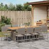vidaXL Tuin eettafelset 11 pcs Grijs poly rattan