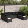 vidaXL Tuinbankenset met kussen met opslag 5 pcs Zwart Polyrattan