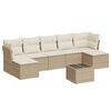 vidaXL 8-delige Loungeset met kussens poly rattan beige