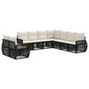 vidaXL Tuinbankenset 9 st Zwart en Cream Wit poly rattan