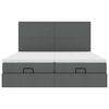 vidaXL Ottoman bed met matrassen 200x200cm stof donkergrijs
