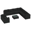 vidaXL 10-delige Loungeset met kussens poly rattan zwart