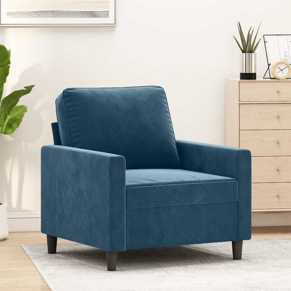 vidaXL Fauteuil 60 cm fluweel blauw