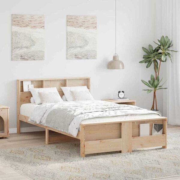 vidaXL Bedframe met hoofdeinde Bruin 120 x 190 cm Bewerkt hout