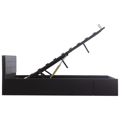 vidaXL Bedframe hydraulisch kunstleer zwart 140x200 cm