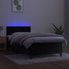 vidaXL Boxspring met matras en LED fluweel zwart 90x200 cm