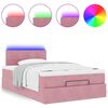 vidaXL Bed poef met matras en LED's 120x190 cm fluweel roze