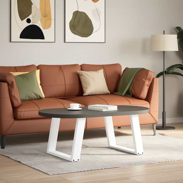 vidaXL Salontafelpoten 2 st U-vormig 60x(42-43) cm staal wit