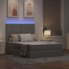 vidaXL Opbergbed met LED met matras Taupe 140 x 190 cm Polyester